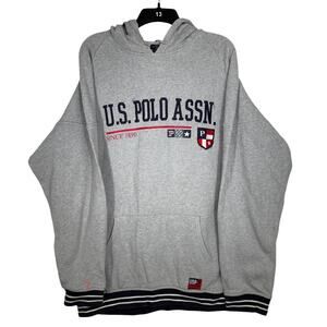 US Polo Assn. Gray Graphic Hoodie LARGE